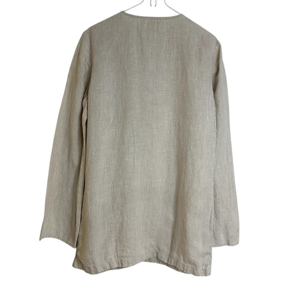 Michael Michael Kors 100% Linen Tunic Top Beige Size M - Picture 2 of 16